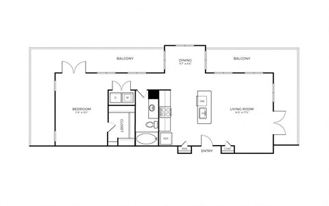 A7 Floor Plan at Addison Medical Center Apartments, Texas, 78229